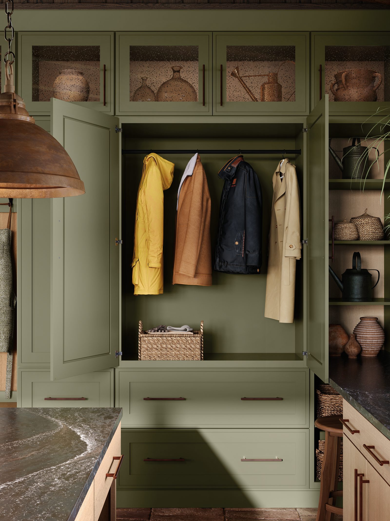 Built-in entry coat storage by Triumph