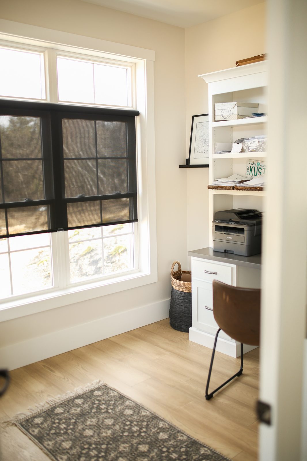 Home office built-in in white maple