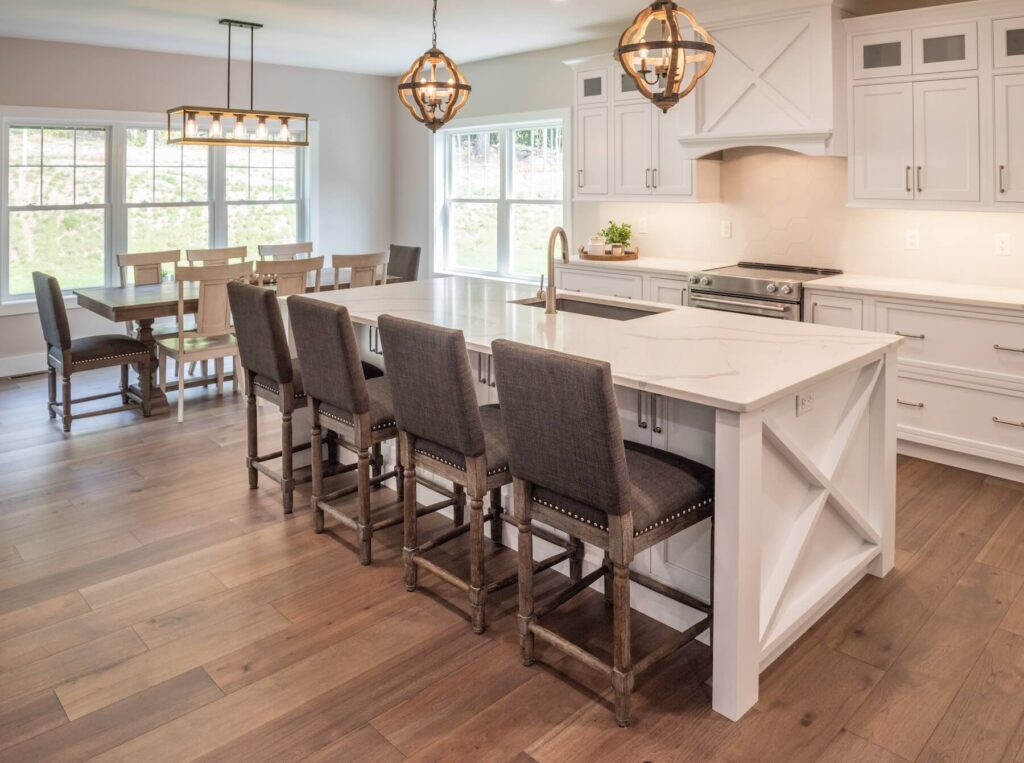 a darker, more modern kitchen design