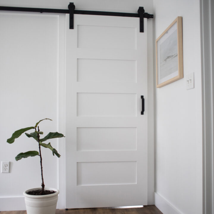 white sliding door inside home